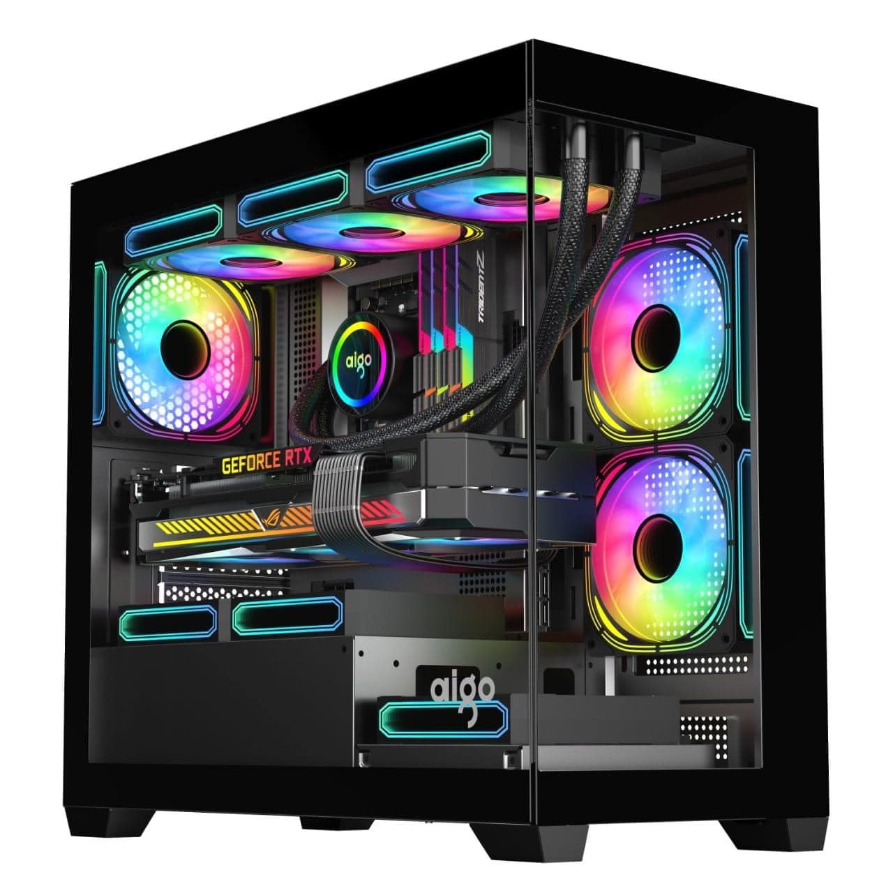 Vỏ Case AIGO C218M BLACK (M-ATX, Màu Đen)