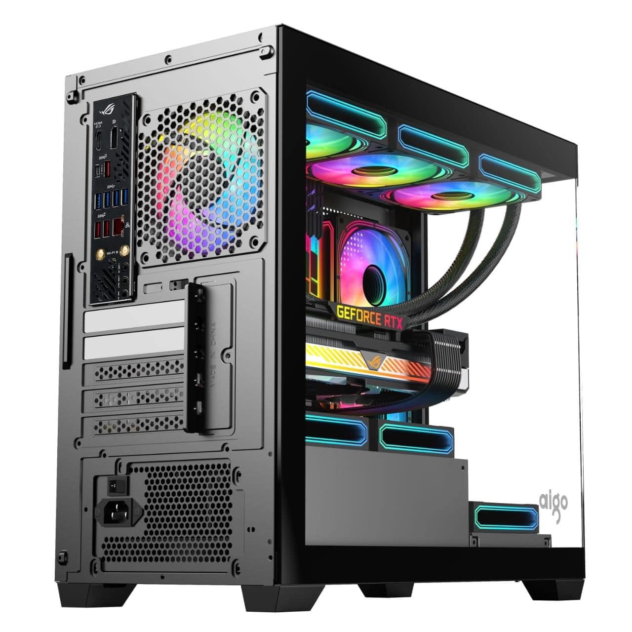 Vỏ Case AIGO C218M BLACK (M-ATX, Màu Đen)