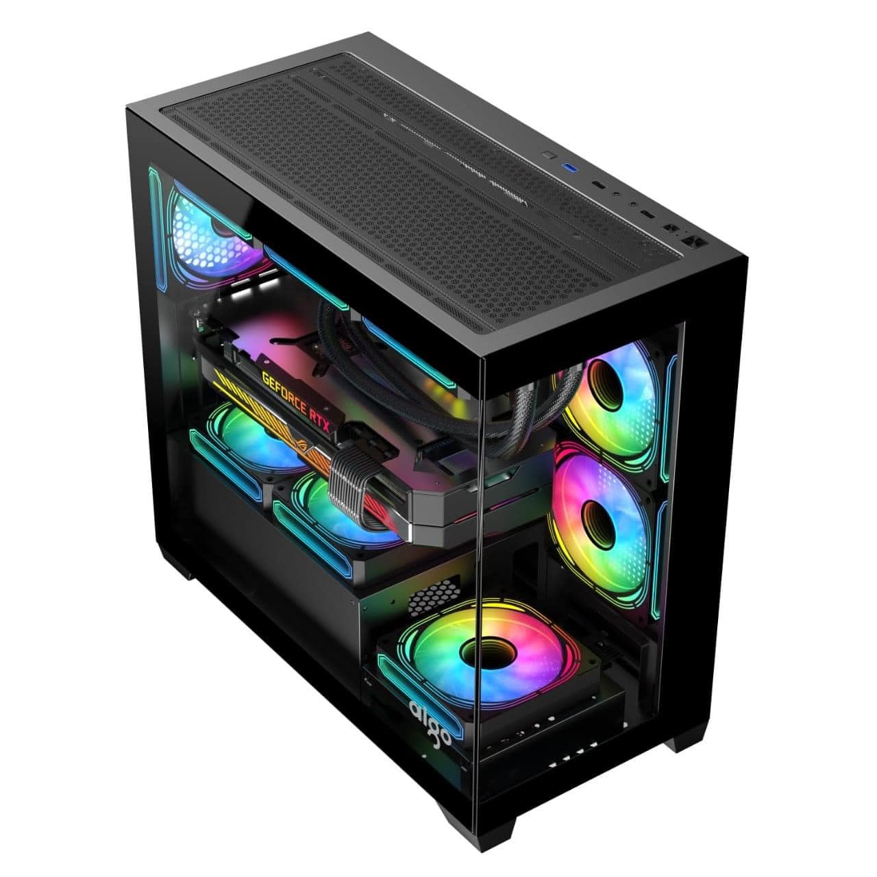 Vỏ Case AIGO C218M BLACK (M-ATX, Màu Đen)